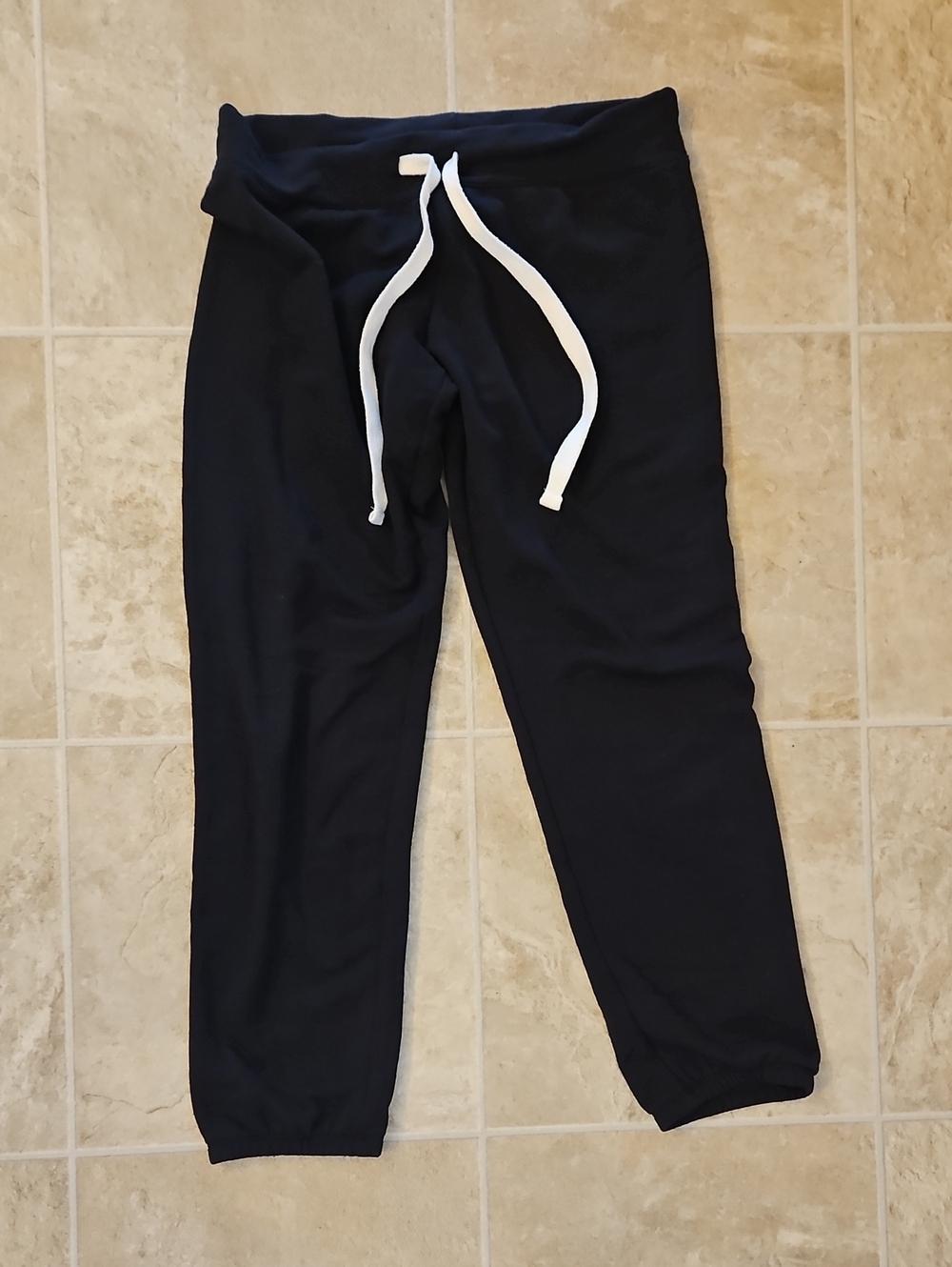 Colsie Black Jogger Pants with White Drawstring